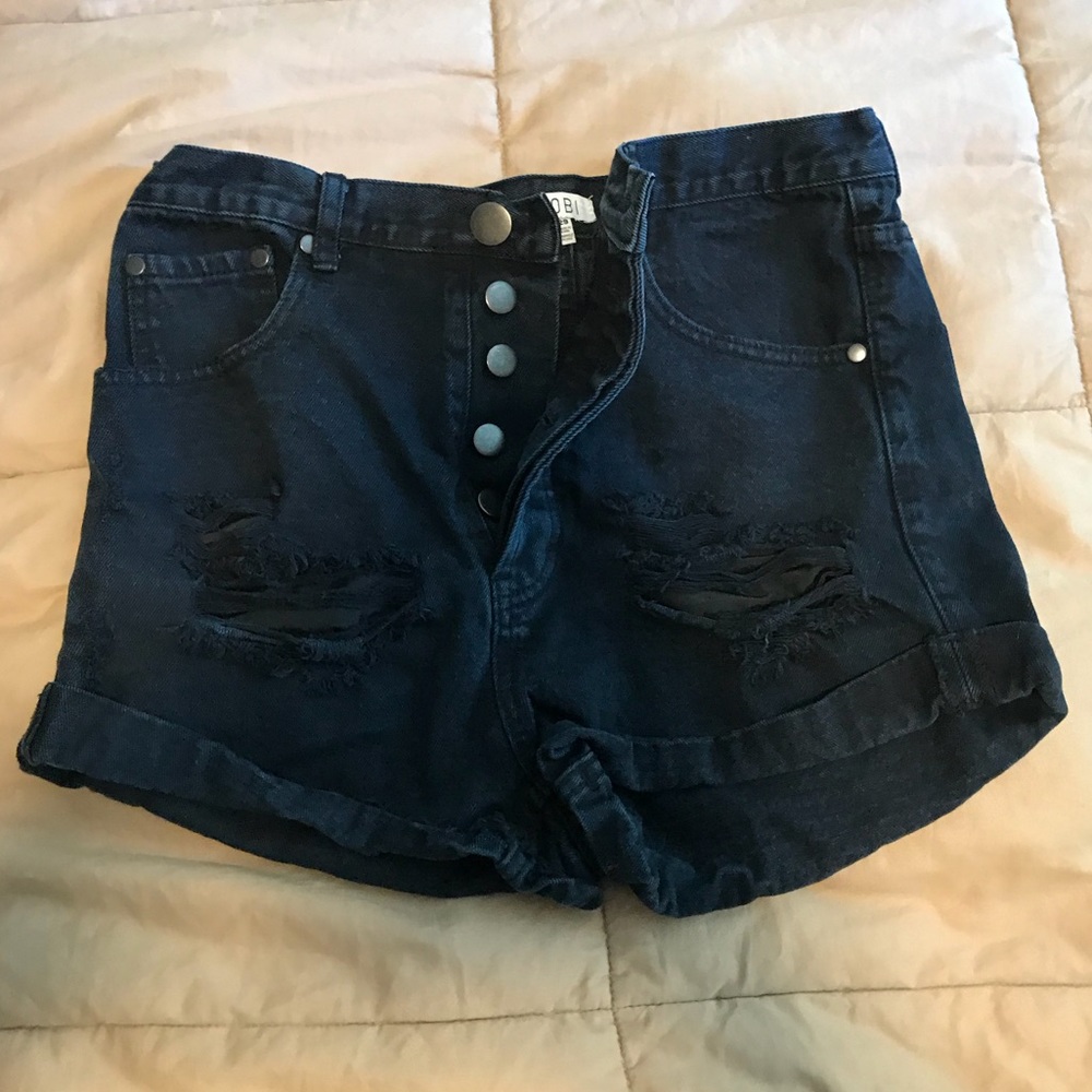 Black Tobi High Waisted Jean Shorts